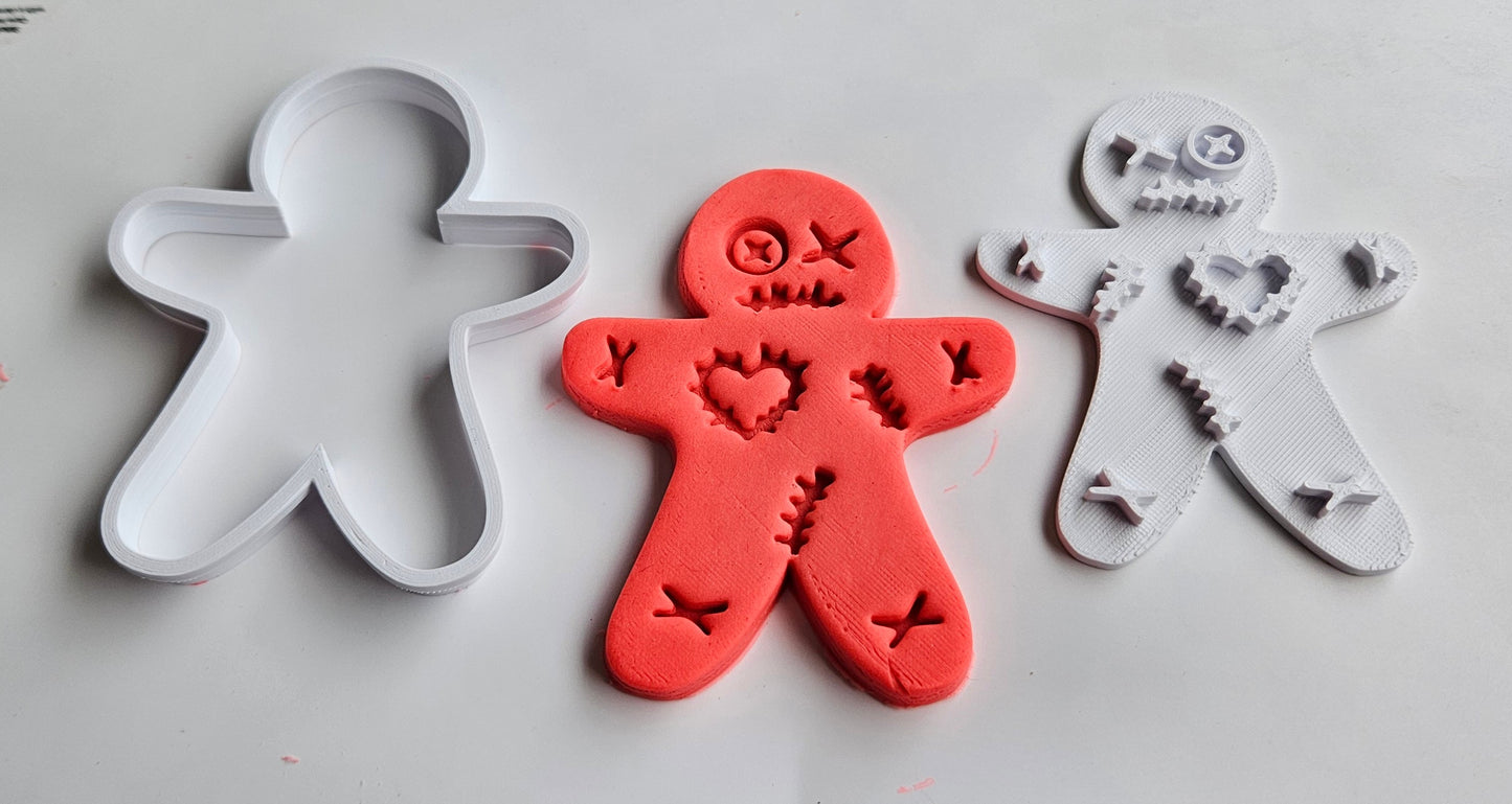 Voodoo Doll Gingerbread Man Fondant Icing Play Dough Cookie Cutter