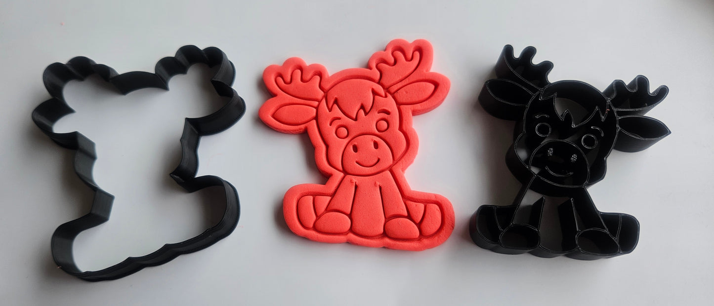 Cute Reindeer Christmas Cookie Cutter Fondant Icing Play Dough