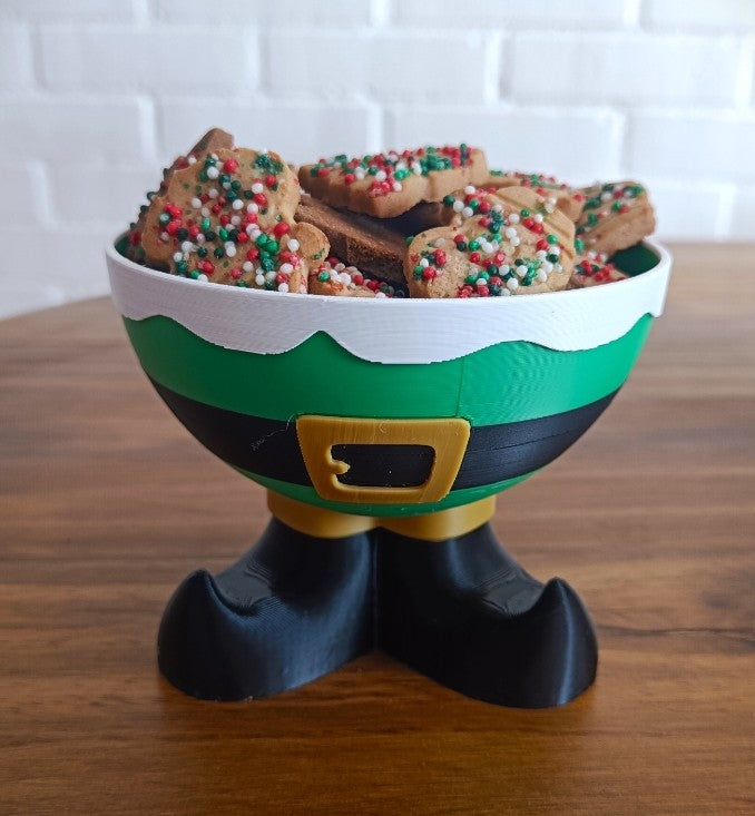 Santa Elf Leg Christmas Bowl