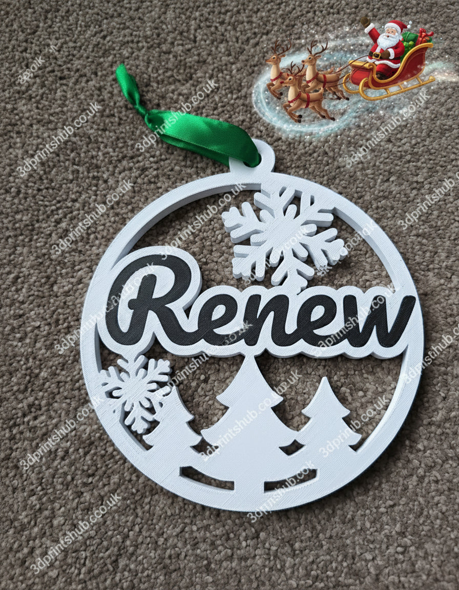 Customised Family Name Surname Christmas Tree Decoration Bauble