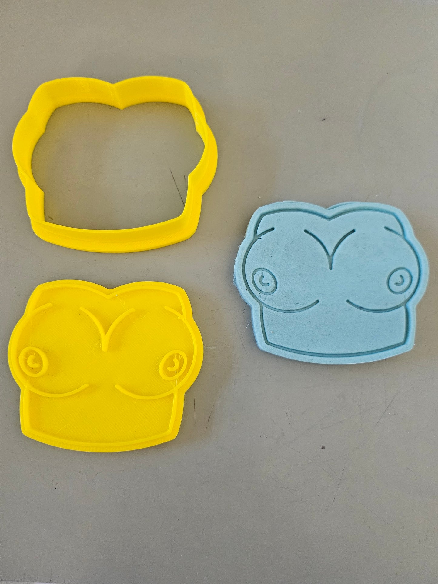 Boobs Breasts Chest Fondant Icing Play Dough Cookie Cutter