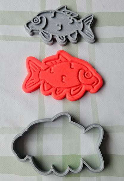 Carp Fishing Cookie Play Dough Fondant Icing Cutter