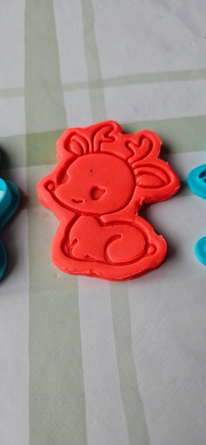 Cute Reindeer Fondant Icing Cookie Cutter Play Dough
