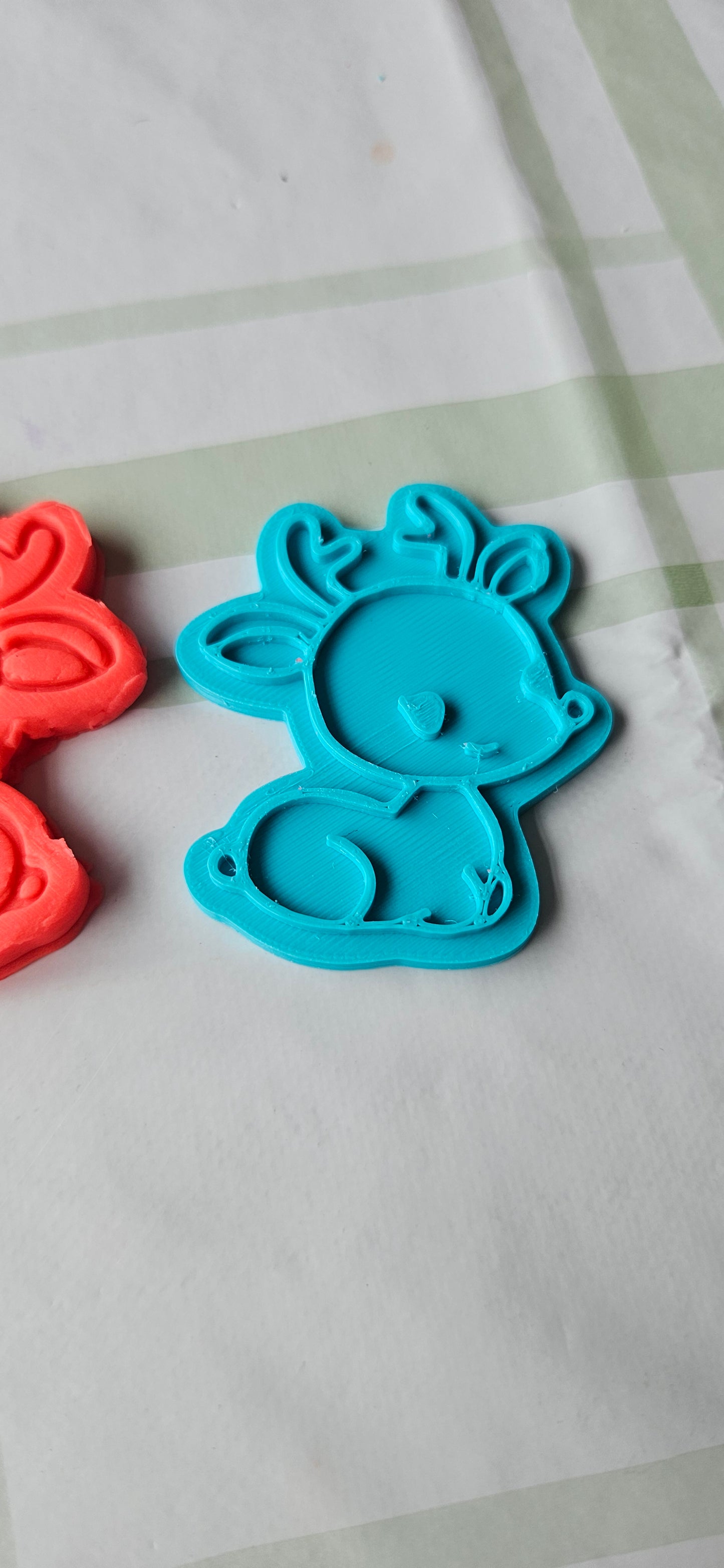 Cute Reindeer Fondant Icing Cookie Cutter Play Dough
