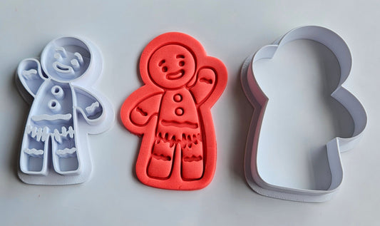 Waving Gingerbread Man Christmas Fondat Icing Play Dough Cookie Cutter