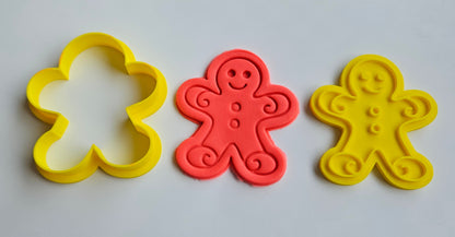 Set of 4 christmas cookie cutter snowman gingerbread man sleigh snowflake