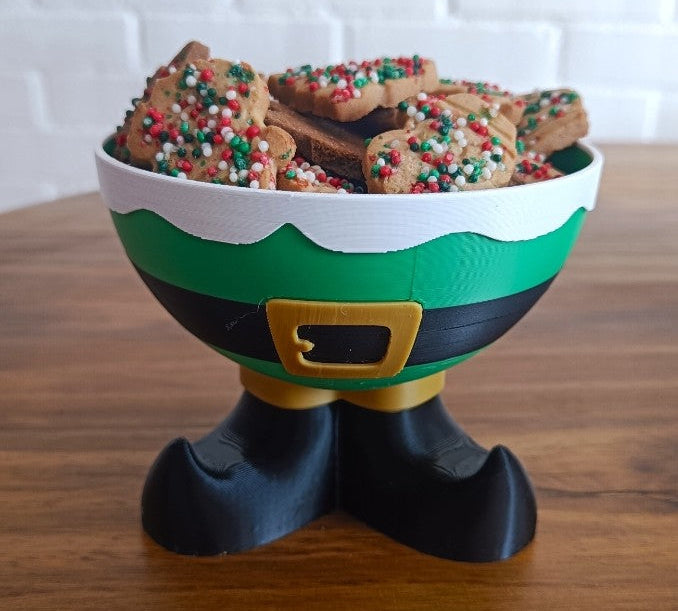 Santa Elf Leg Christmas Bowl