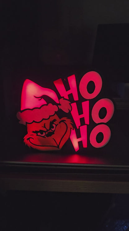 Grinch Ho Ho Ho Christmas Decoration Light Box