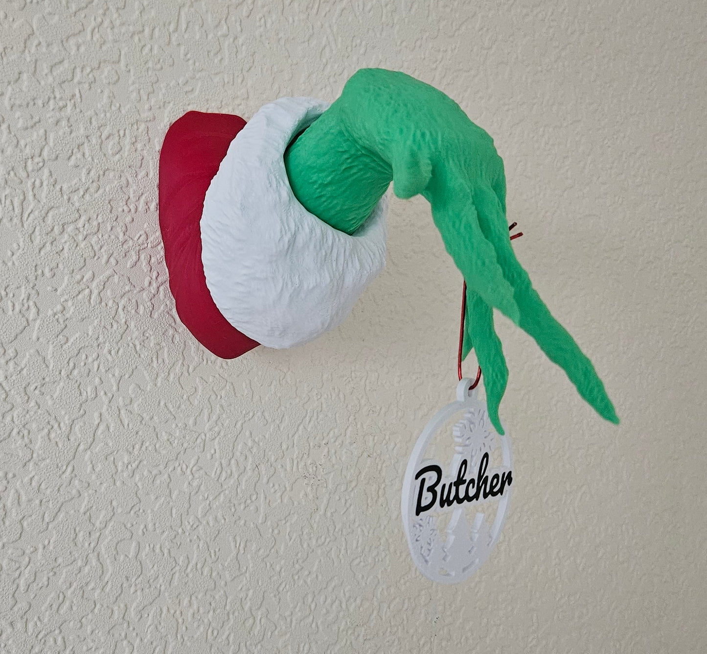 3D Printed Wall Mounted Grinch Hand Funny Christmas Decoration Decor Xmas