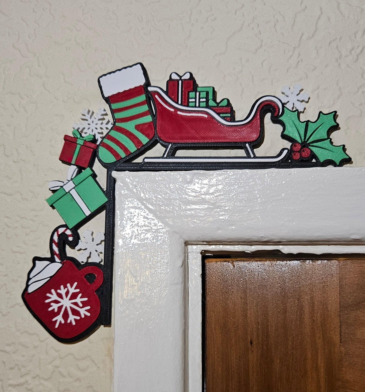 Christmas Present Stocking Sleigh Hot Cocoa Door Frame Light Switch Corner Decoration