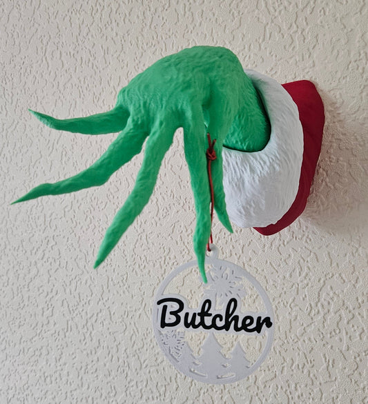 3D Printed Wall Mounted Grinch Hand Funny Christmas Decoration Decor Xmas