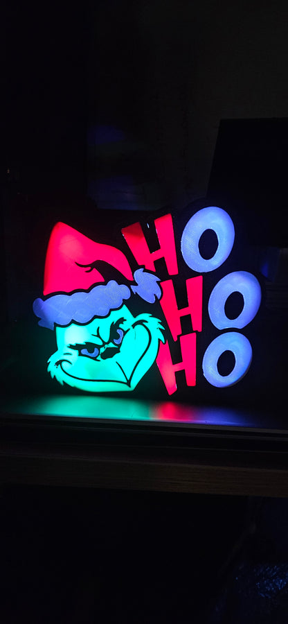 Grinch Ho Ho Ho Christmas Decoration Light Box