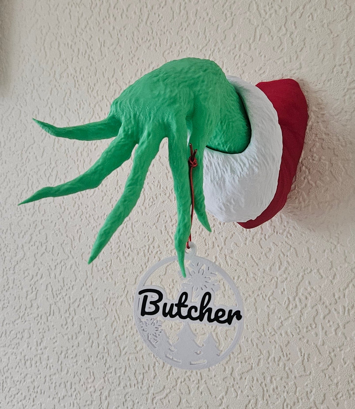 3D Printed Wall Mounted Grinch Hand Funny Christmas Decoration Decor Xmas