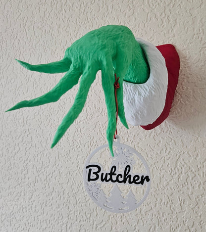 3D Printed Wall Mounted Grinch Hand Funny Christmas Decoration Decor Xmas