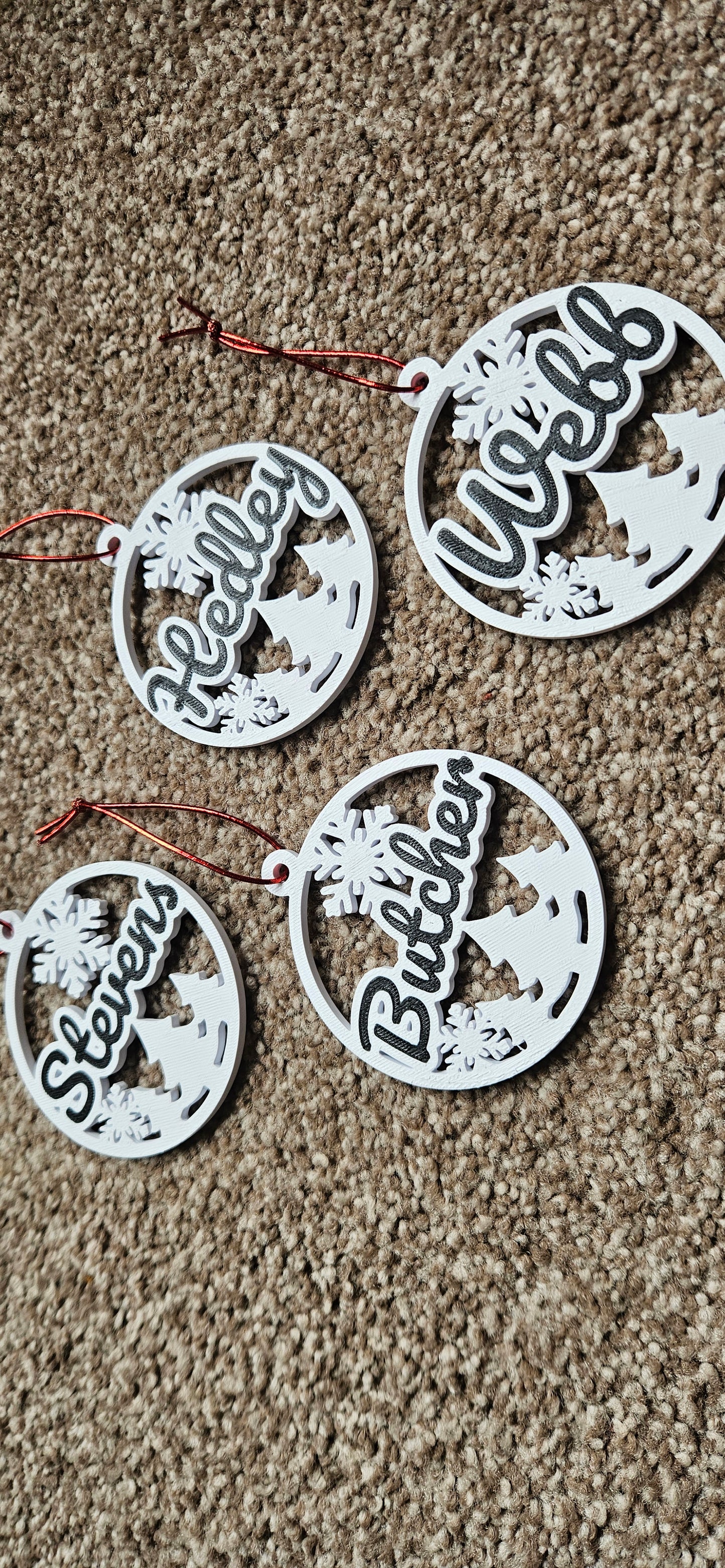 Customised Family Name Surname Christmas Tree Decoration Bauble