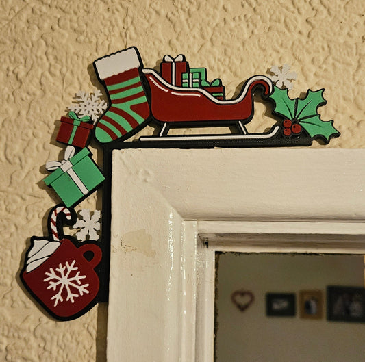 Christmas Present Stocking Sleigh Hot Cocoa Door Frame Light Switch Corner Decoration