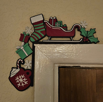 Christmas Present Stocking Sleigh Hot Cocoa Door Frame Light Switch Corner Decoration
