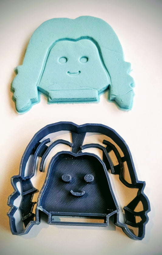 Lego Head Girl Lady Woman Play Dough Fondant Icing Cookie Cutter