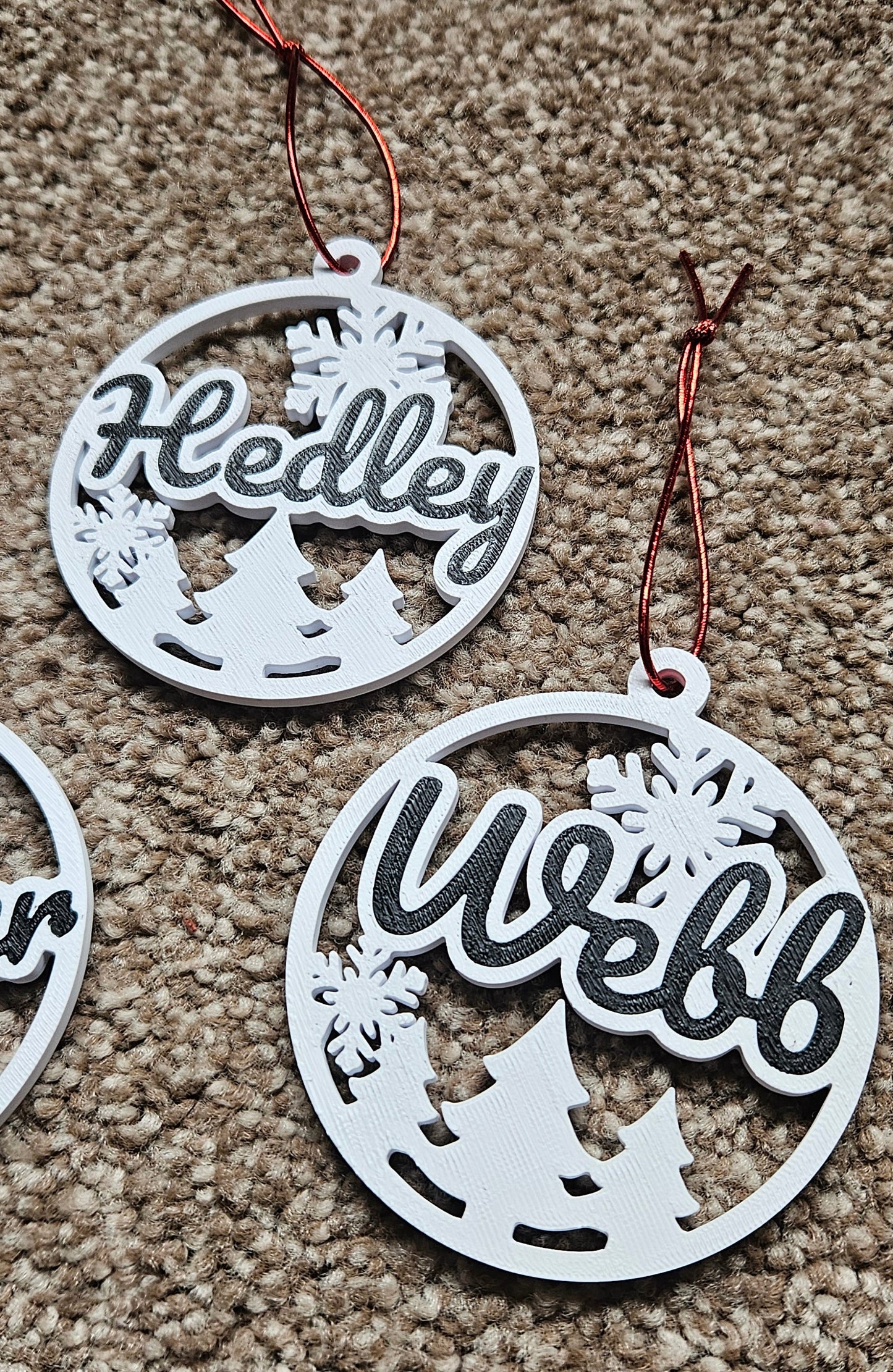 Customised Family Name Surname Christmas Tree Decoration Bauble