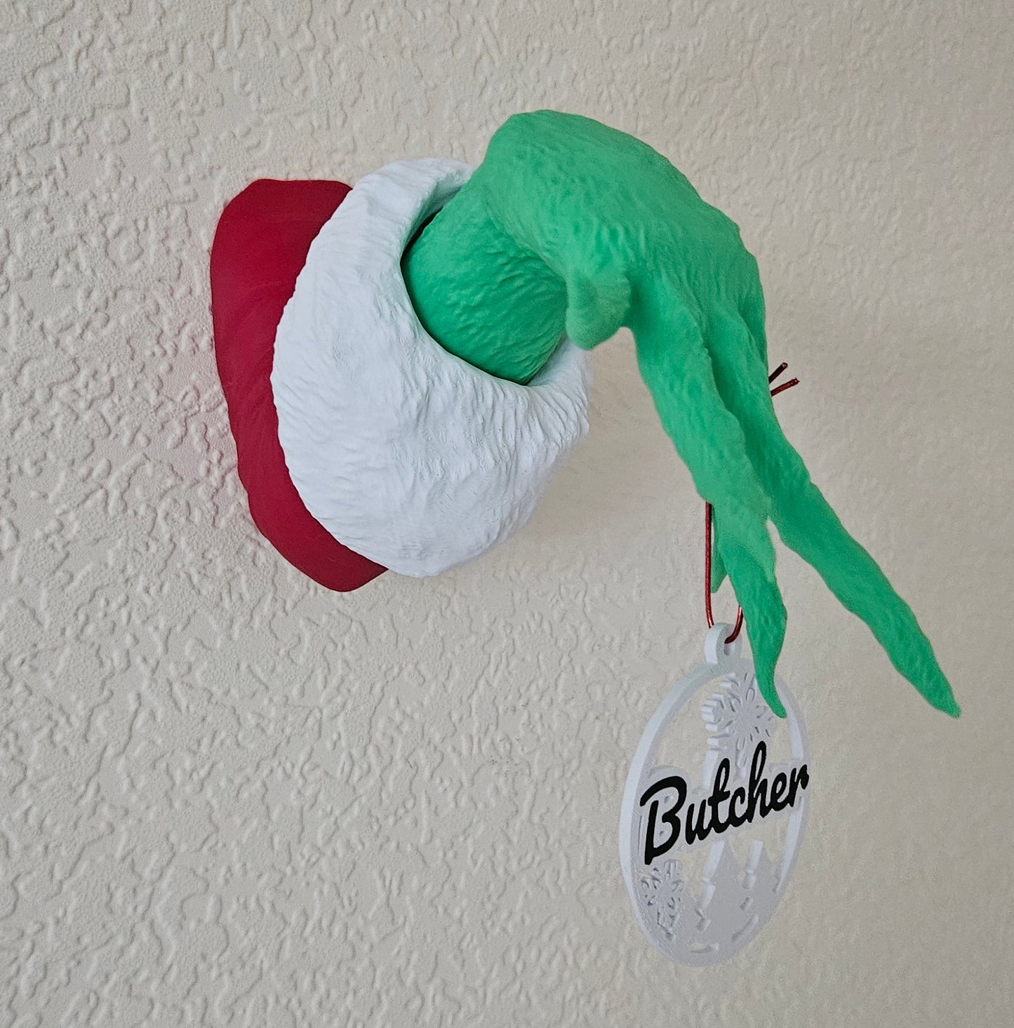 3D Printed Wall Mounted Grinch Hand Funny Christmas Decoration Decor Xmas