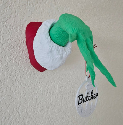 3D Printed Wall Mounted Grinch Hand Funny Christmas Decoration Decor Xmas